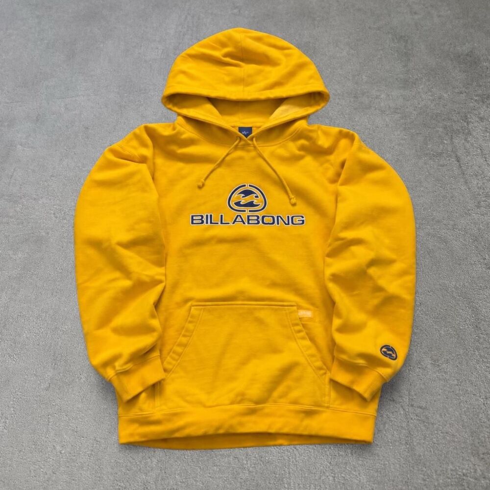 Vintage Billabong Y2K Yellow Grail Logo Pullover Hoodie Surf Men Medium